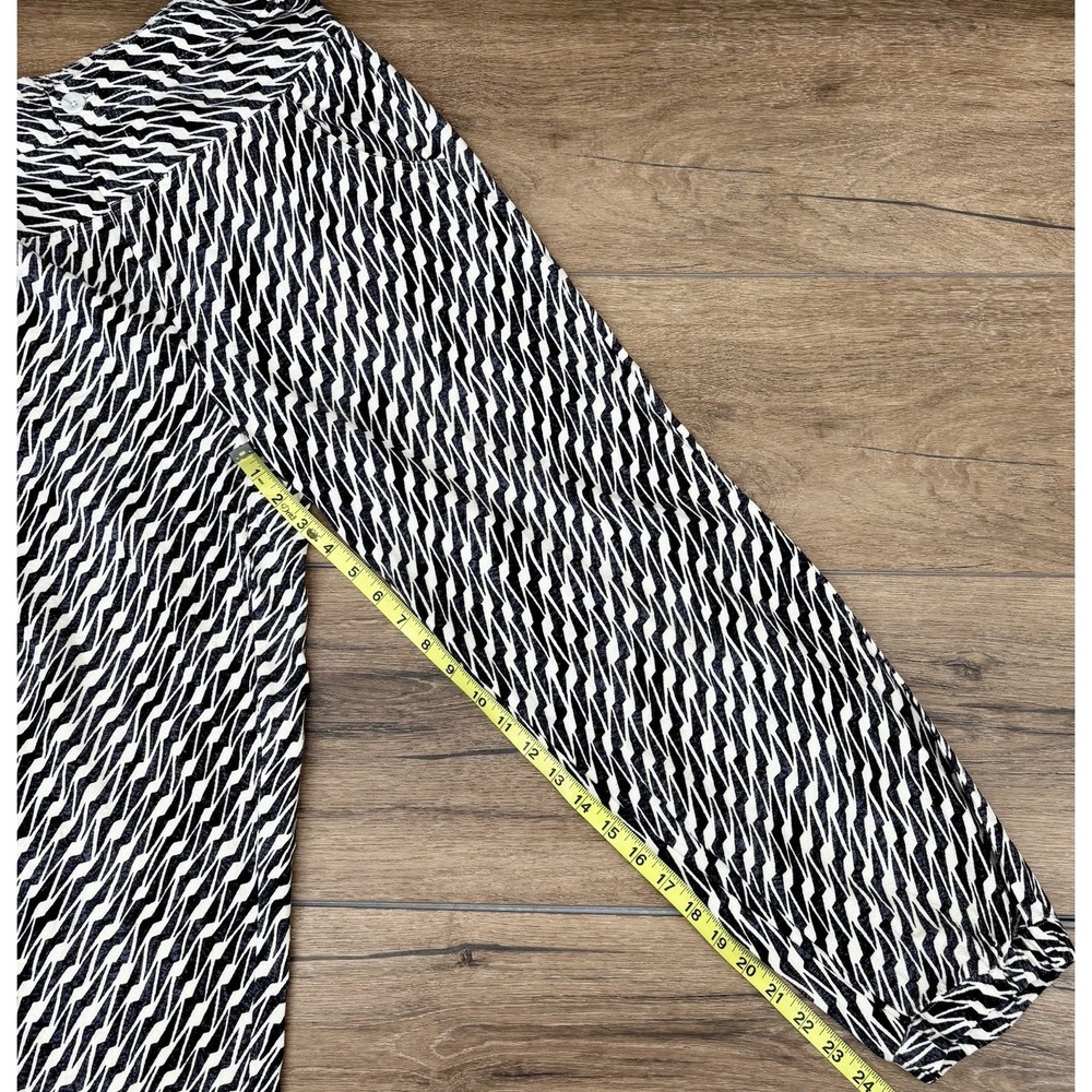 Anthropologie Abstract Print Jogger Pants Size 4 Black White Tapered Ankle Linen - Picture 6 of 9